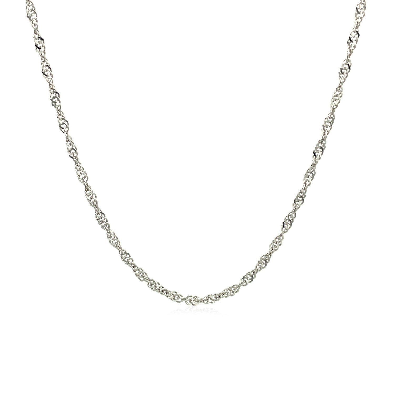 10k White Gold Singapore Chain 1.5mm Bids.com