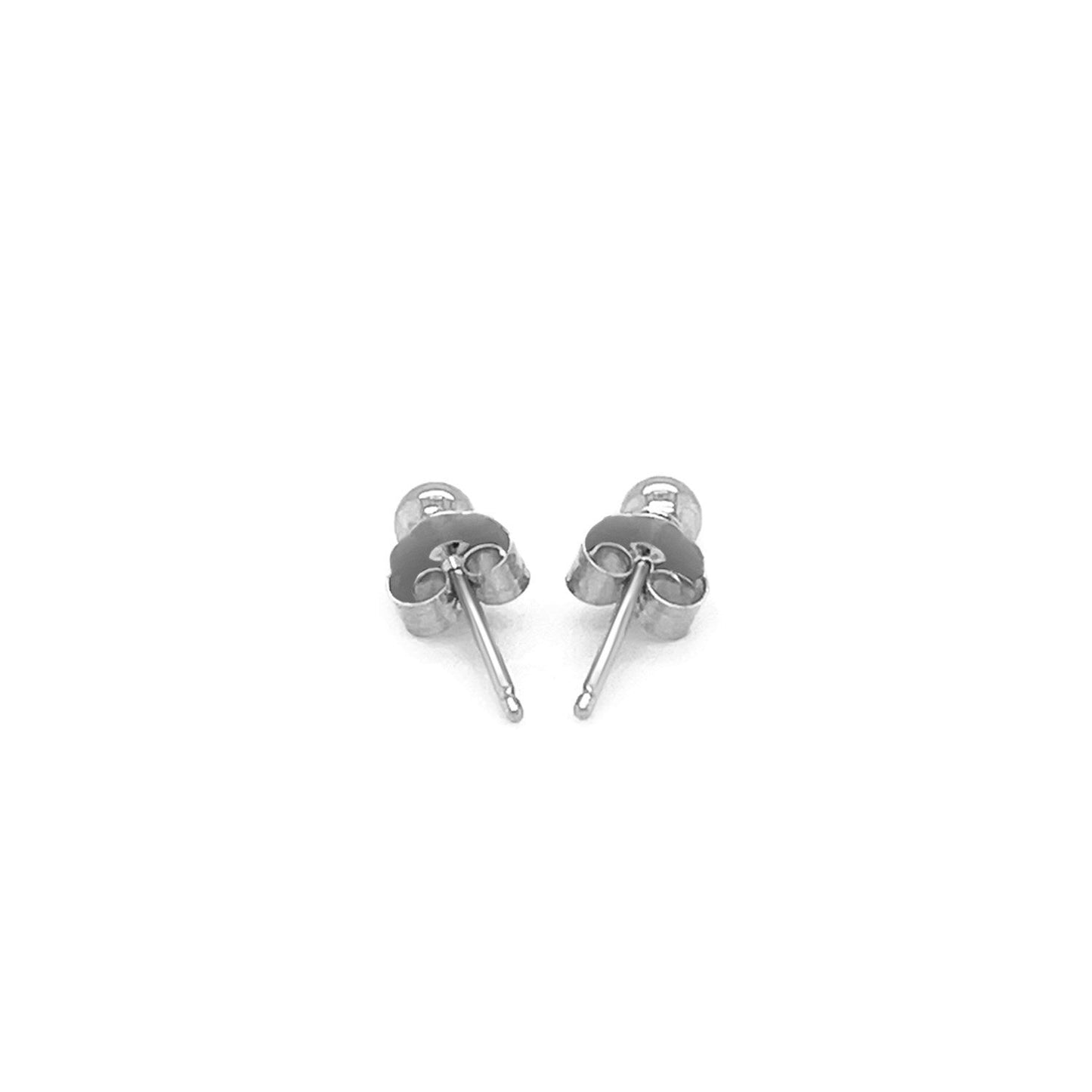 14k White Gold Spherical Stud Earrings (3.0 mm) Bids.com