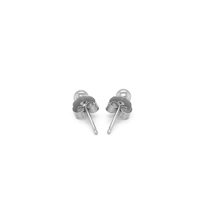 14k White Gold Spherical Stud Earrings (3.0 mm) Bids.com