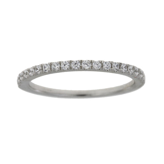 Cubic Zirconium Wedding Band Ring Sterling Silver Bids.com