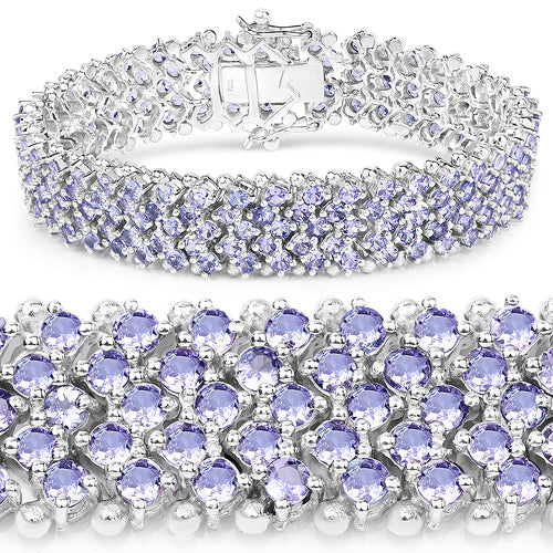 14.70 Carat Genuine Tanzanite .925 Sterling Silver Bracelet Bids.com