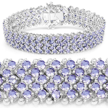 14.70 Carat Genuine Tanzanite .925 Sterling Silver Bracelet Bids.com