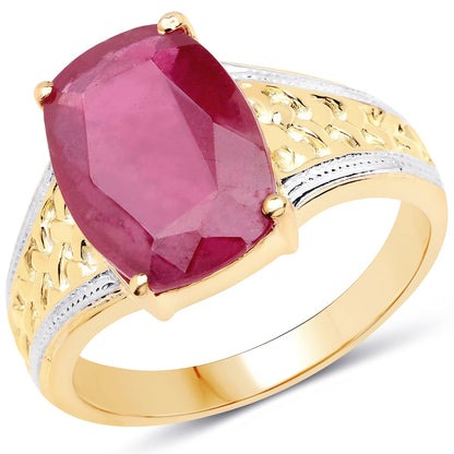 7.50 Carat Glass Filled Ruby .925 Sterling Silver Ring Bids.com