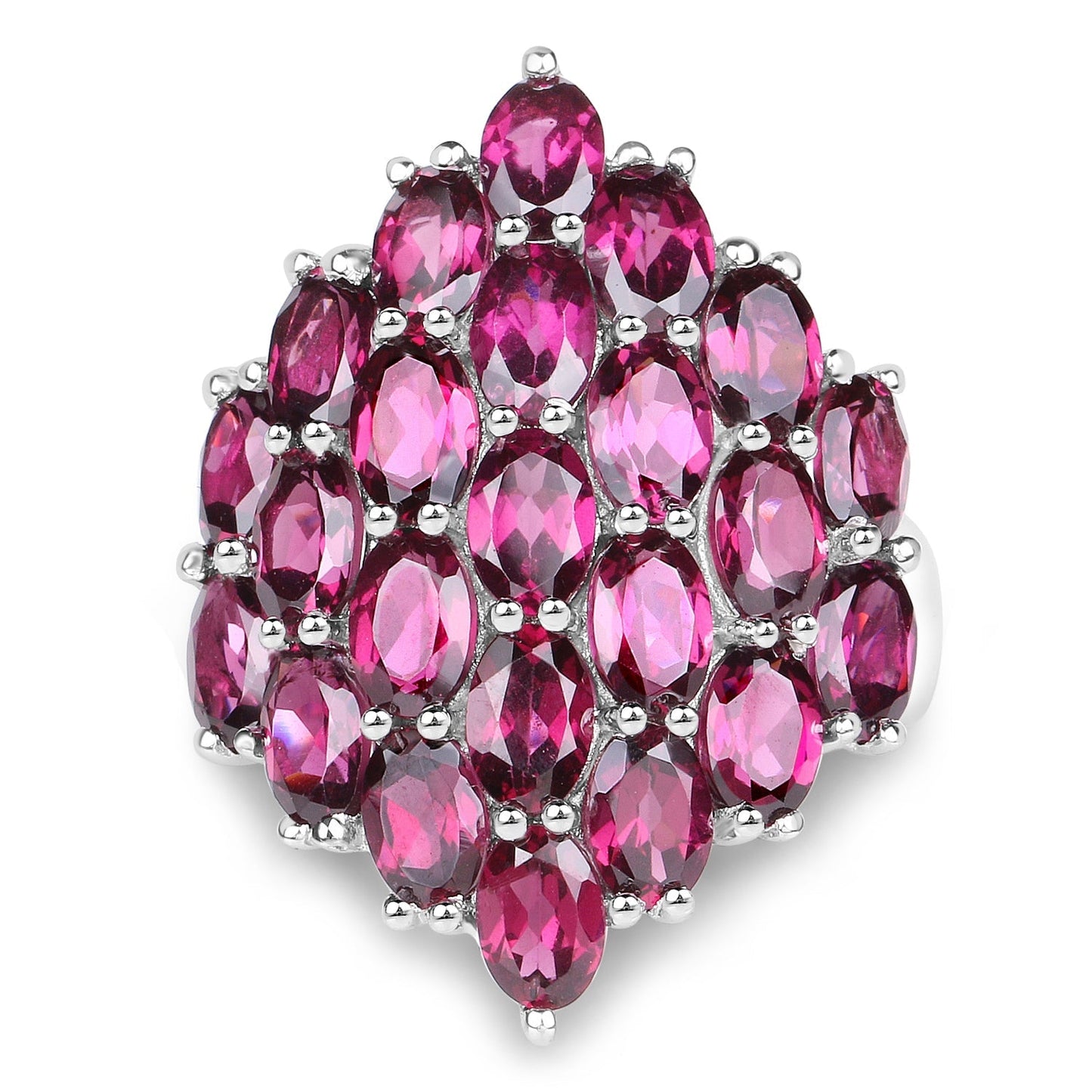 11.50 Carat Genuine Rhodolite .925 Sterling Silver Ring Bids.com