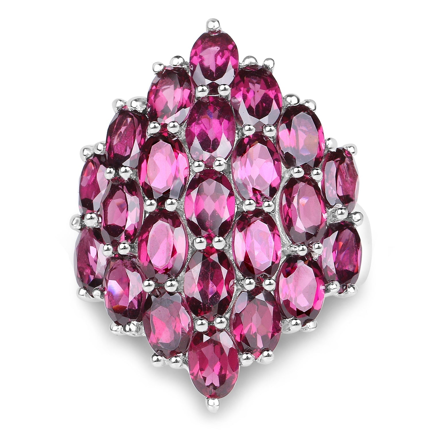 11.50 Carat Genuine Rhodolite .925 Sterling Silver Ring Bids.com