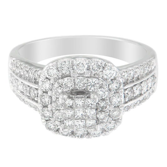 14K White Gold Diamond Vintage Ring (1 cttw, H-I Color, I1-I2 Clarity) Bids.com