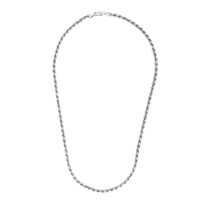 Sterling Silver 3.6mm Diamond Cut Rope Style Chain Bids.com