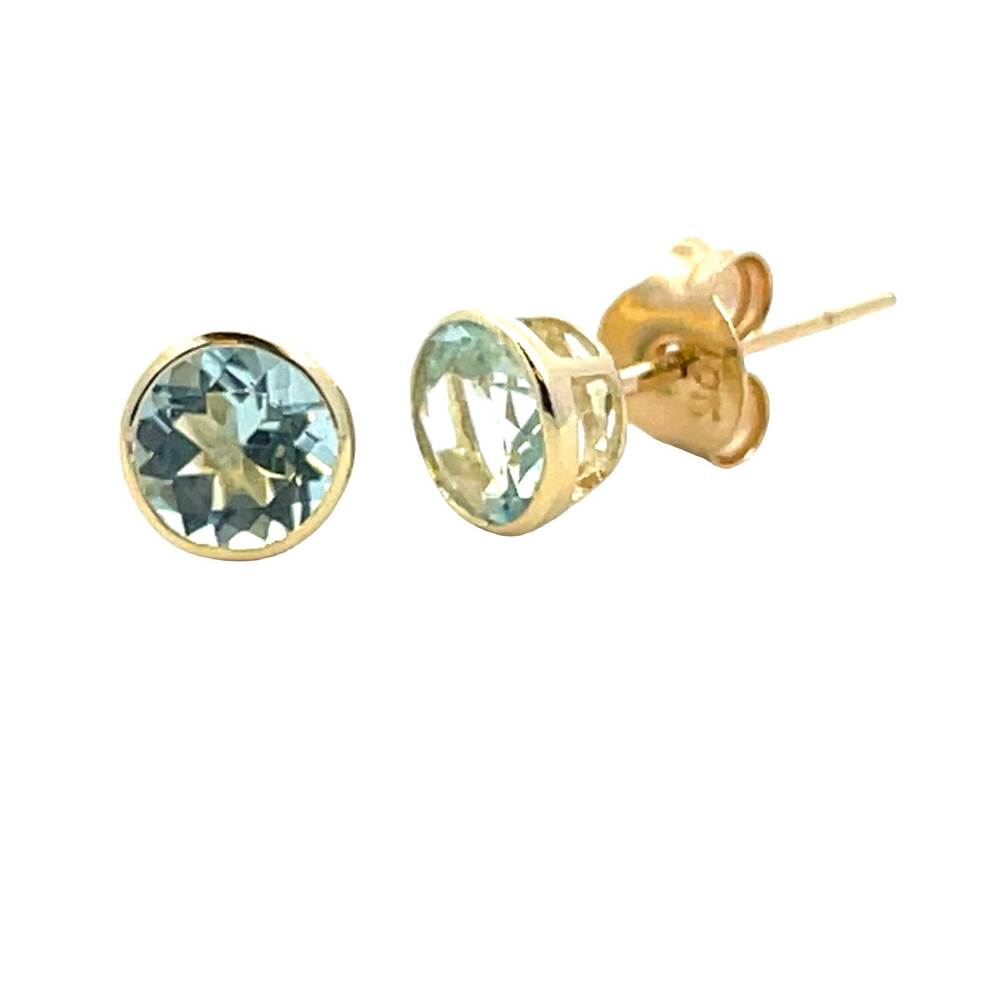 Genuine .78ct Aquamarine Stud Earrings 10KT White Gold Bids.com