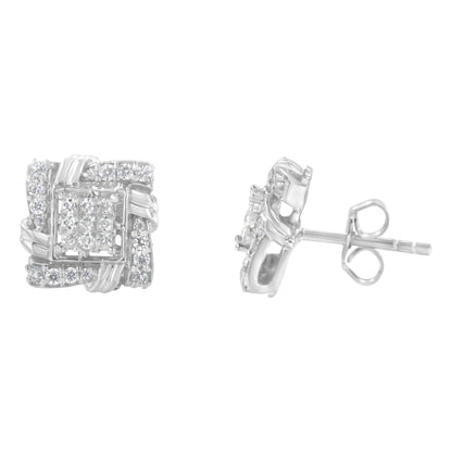.925 Sterling Silver 1/2 Cttw Round-Cut Diamond Stud Earrings (I-J Color, I1-I2 Clarity) Bids.com
