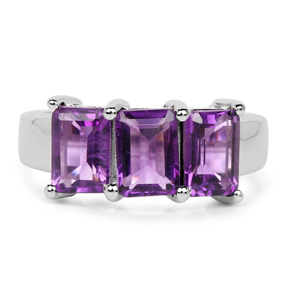 2.85 Carat Genuine Amethyst .925 Sterling Silver Ring Bids.com