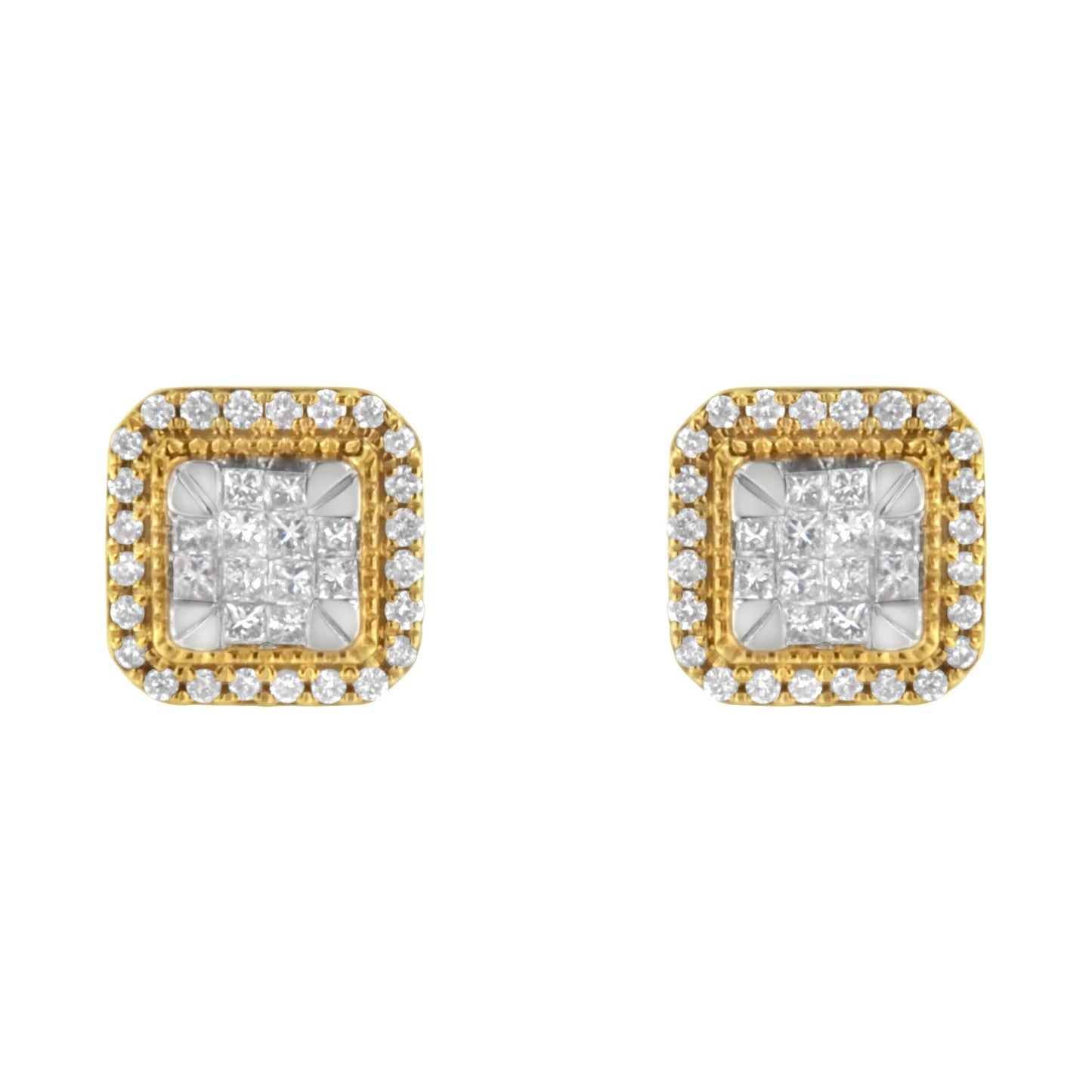 10KT Yellow Gold Diamond Stud Earrings (1/2 cttw, H-I Color, SI2-I1 Clarity) Bids.com