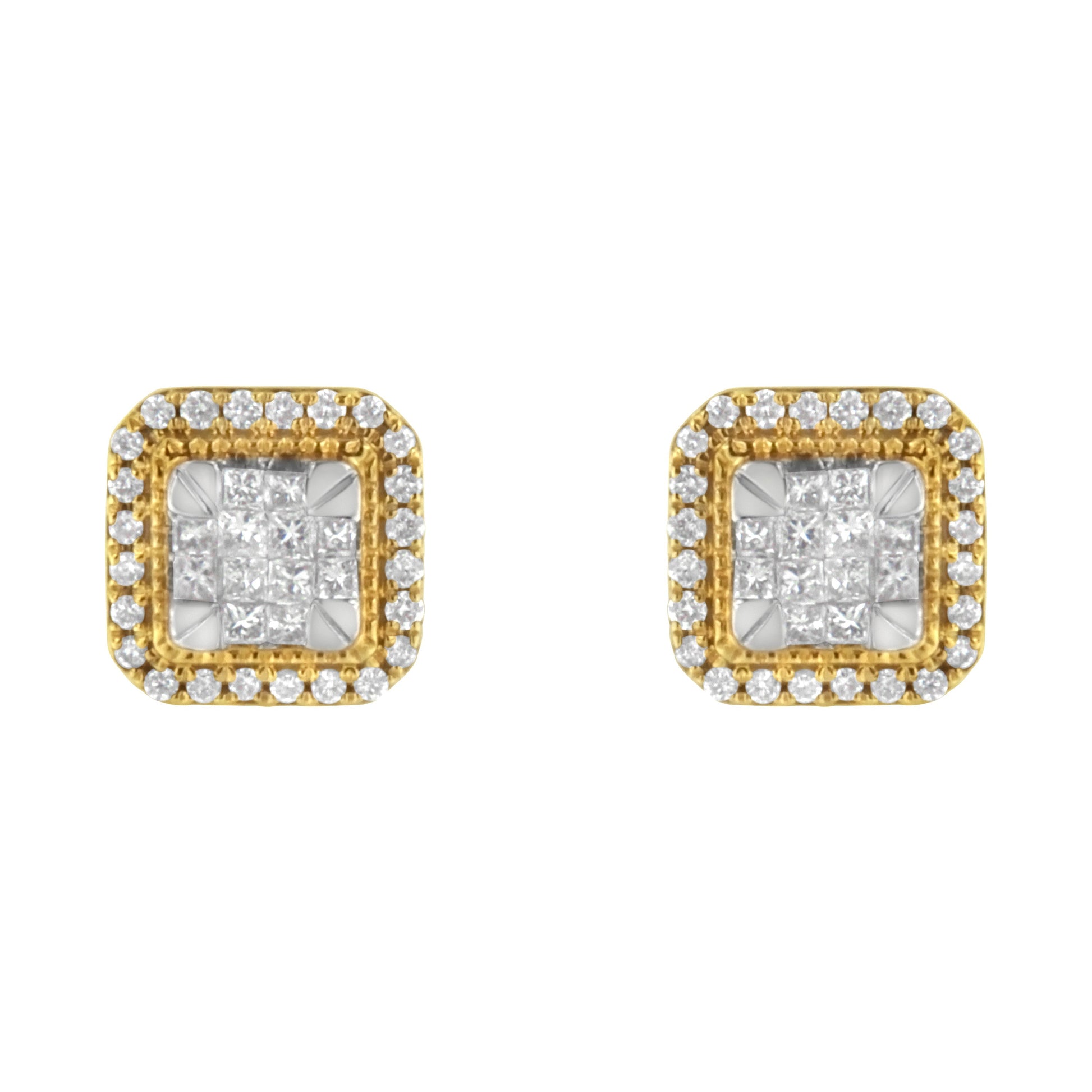 10KT Yellow Gold Diamond Stud Earrings (1/2 cttw, H-I Color, SI2-I1 Clarity) Bids.com