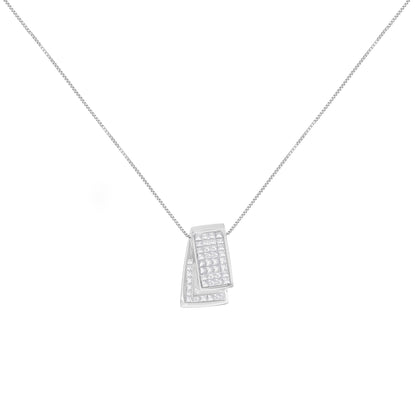 14KT White Gold Diamond Box Pendant Necklace (1 cttw, H-I Color, SI2-I1 Clarity) Bids.com