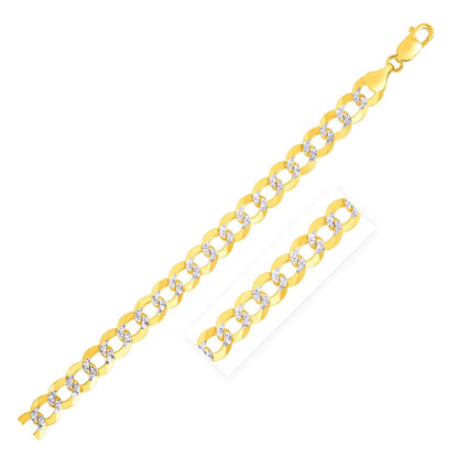 7.0 mm 14k Two Tone Gold Pave Curb Chain Bids.com