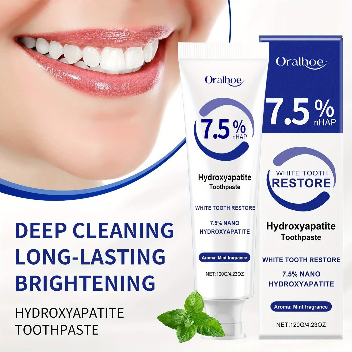 Hydroxyapatite Toothpaste – 7.5% NHAP, Whitening Mint, Gentle Teeth & Mouth Care DailySale