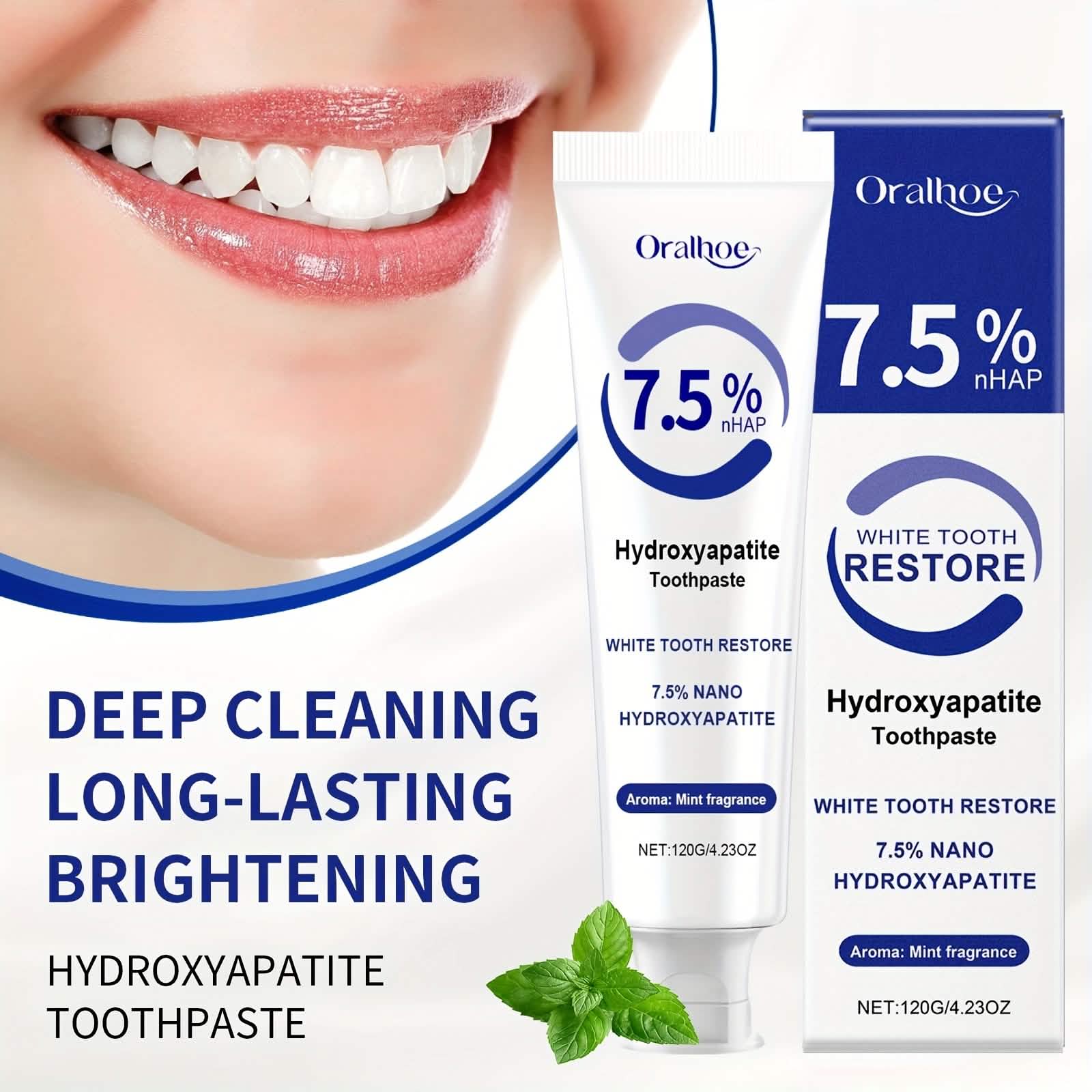 Hydroxyapatite Toothpaste – 7.5% NHAP, Whitening Mint, Gentle Teeth & Mouth Care DailySale