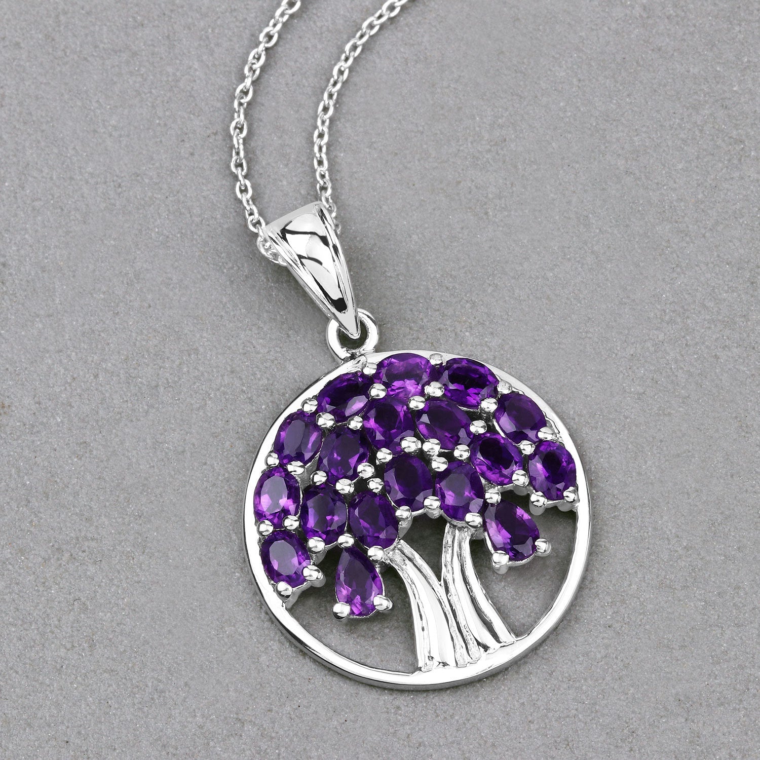 2.94 Carat Genuine Amethyst .925 Sterling Silver Pendant Bids.com