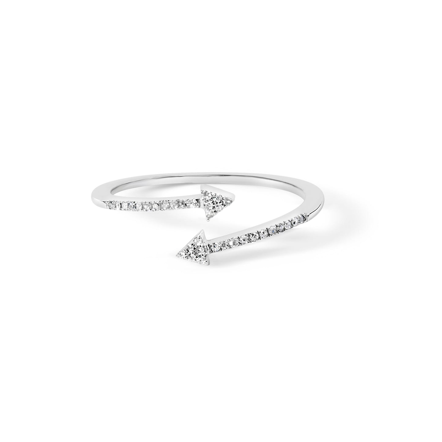 .925 Sterling Silver 1/5 Cttw Diamond Double Arrowhead Open Ring (I-J Color, I2-I3 Clarity) - Ring Size 6 Bids.com