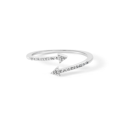 .925 Sterling Silver 1/5 Cttw Diamond Double Arrowhead Open Ring (I-J Color, I2-I3 Clarity) - Ring Size 6 Bids.com