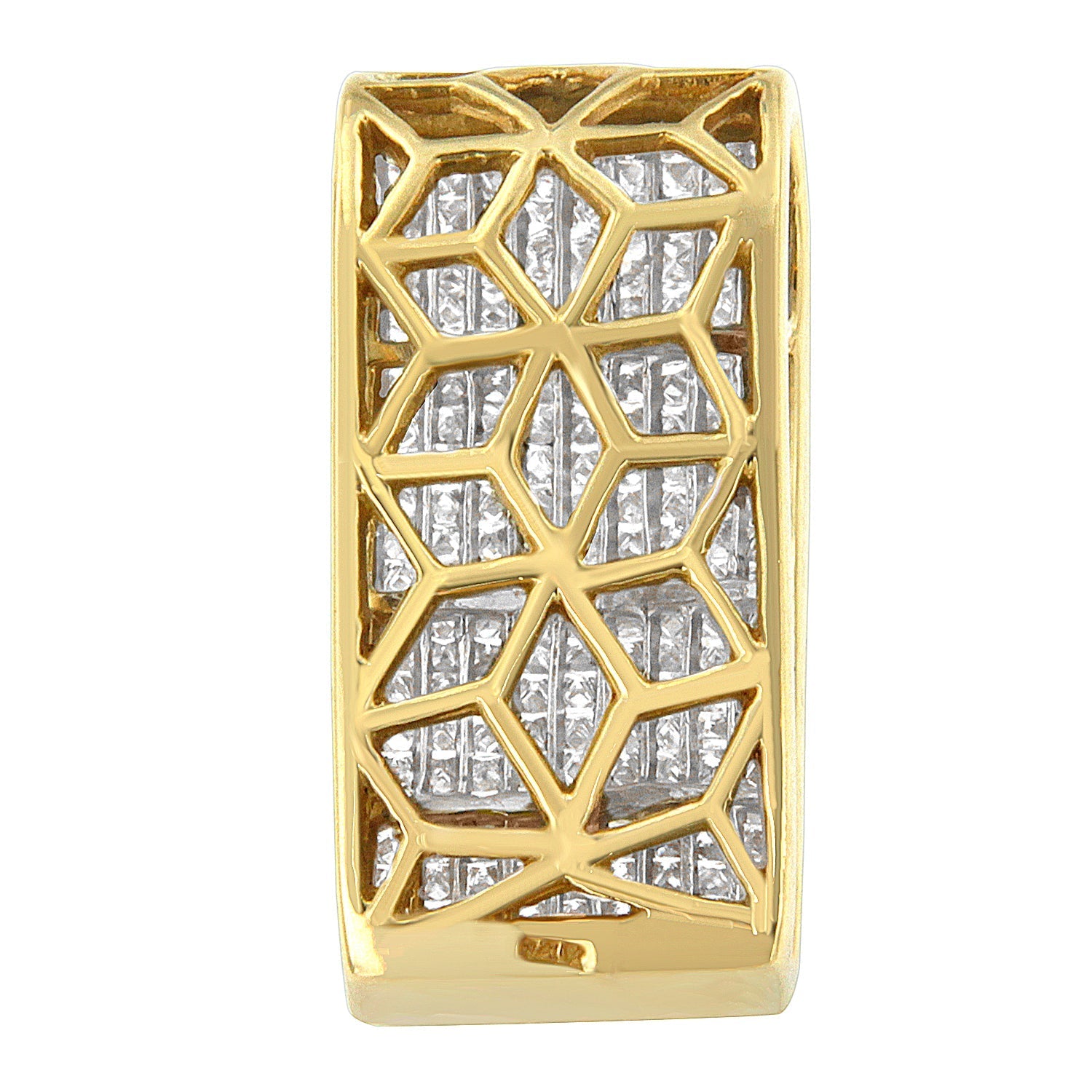 14K Yellow Gold Princess Cut Diamond Block Pendant Necklace (2 5/8 cttw, H-I Color, SI2-I1 Clarity) Bids.com