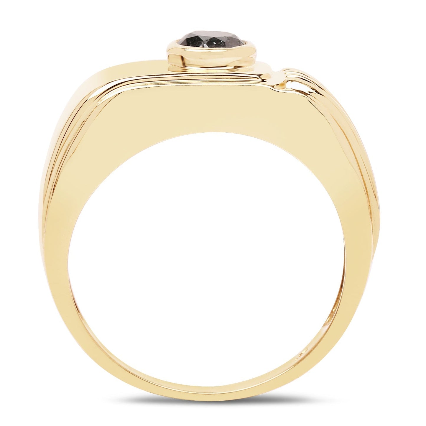 14K Yellow Gold Plated 0.25 Carat Genuine Black Diamond .925 Sterling Silver Ring Bids.com
