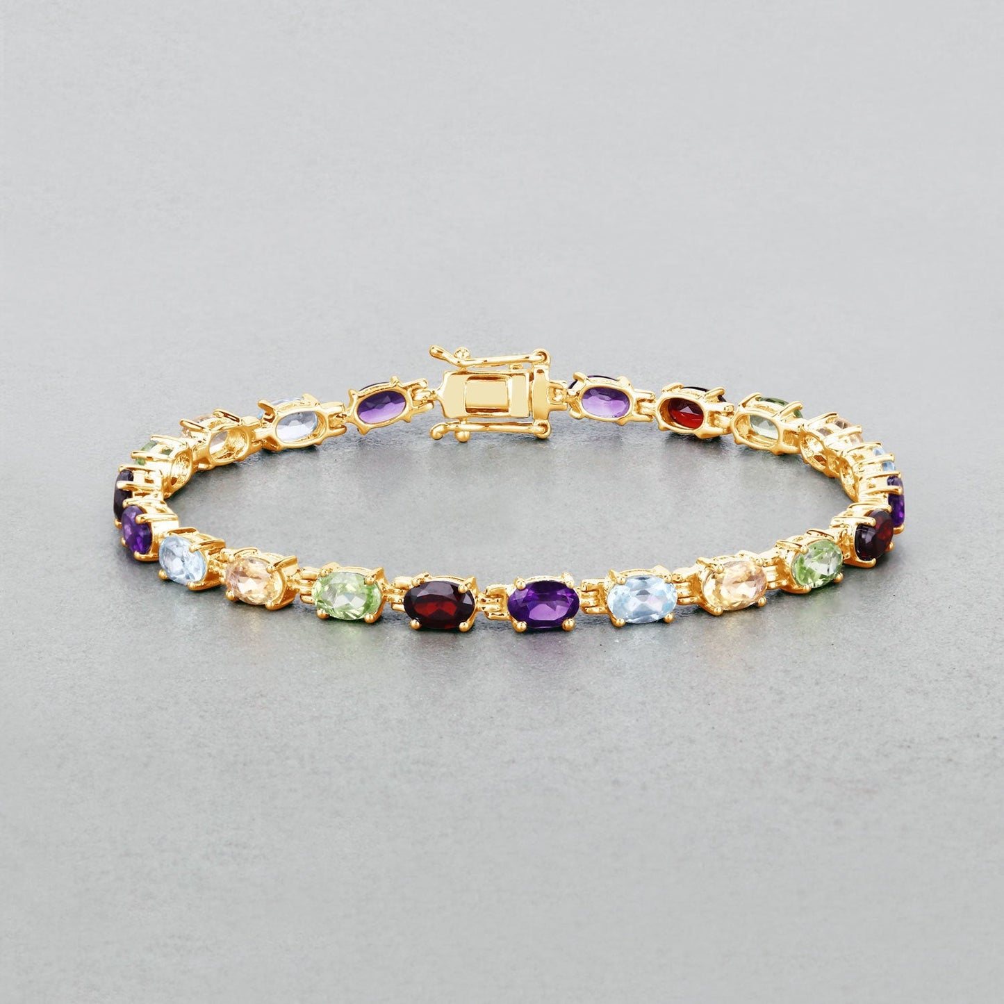 8.96 Carat Genuine Multi Stones .925 Sterling Silver Bracelet Bids.com