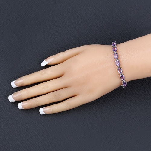 14.40 Carat Genuine Amethyst .925 Sterling Silver Bracelet Bids.com