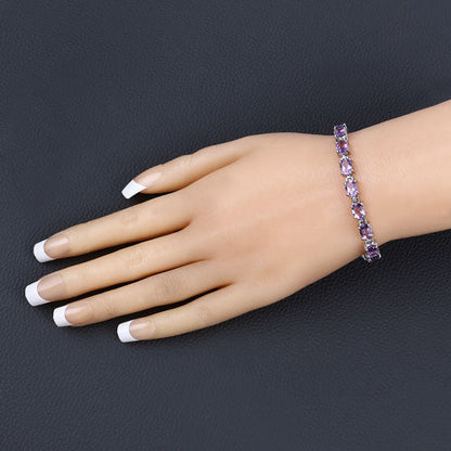 14.40 Carat Genuine Amethyst .925 Sterling Silver Bracelet Bids.com
