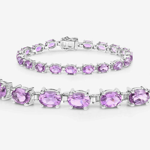 14.40 Carat Genuine Amethyst .925 Sterling Silver Bracelet Bids.com