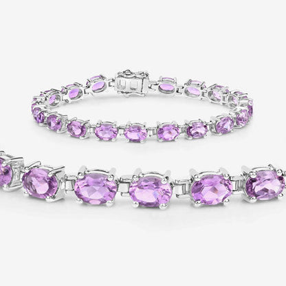 14.40 Carat Genuine Amethyst .925 Sterling Silver Bracelet Bids.com