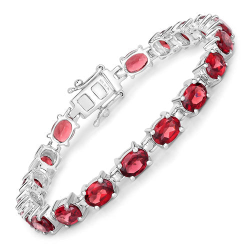 15.30 Carat Genuine Garnet .925 Sterling Silver Bracelet Bids.com