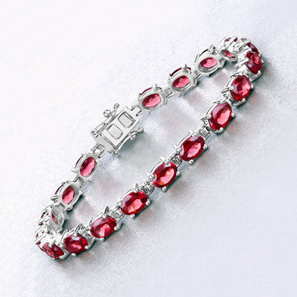 15.30 Carat Genuine Garnet .925 Sterling Silver Bracelet Bids.com