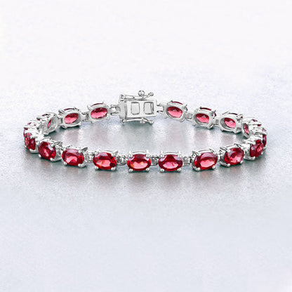 15.30 Carat Genuine Garnet .925 Sterling Silver Bracelet Bids.com