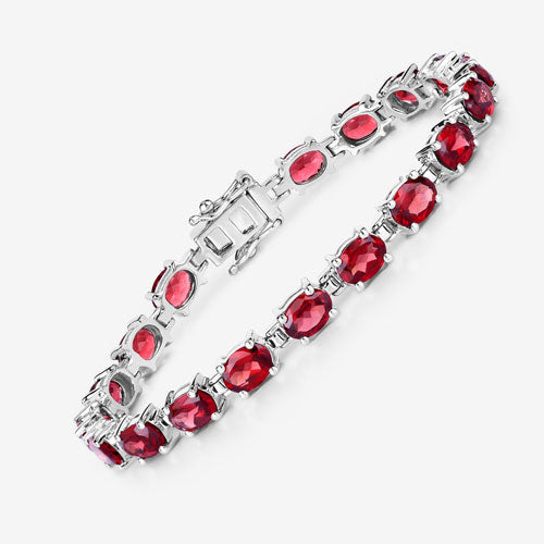 15.30 Carat Genuine Garnet .925 Sterling Silver Bracelet Bids.com