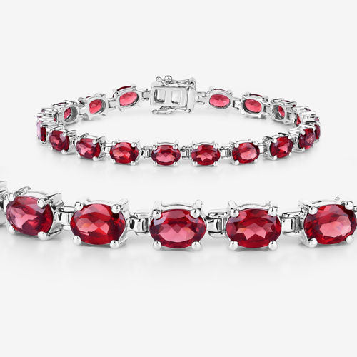 15.30 Carat Genuine Garnet .925 Sterling Silver Bracelet Bids.com