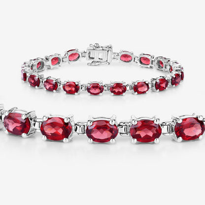 15.30 Carat Genuine Garnet .925 Sterling Silver Bracelet Bids.com