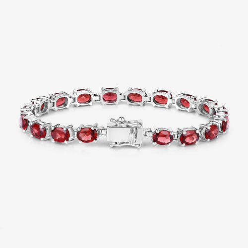 15.30 Carat Genuine Garnet .925 Sterling Silver Bracelet Bids.com