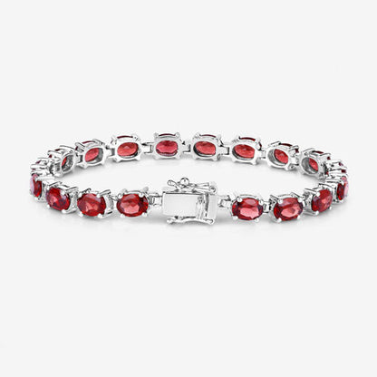 15.30 Carat Genuine Garnet .925 Sterling Silver Bracelet Bids.com