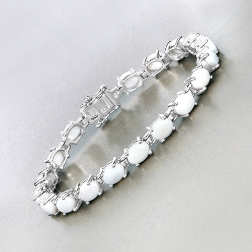 10.26 Carat Genuine Opal .925 Sterling Silver Bracelet Bids.com