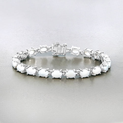 10.26 Carat Genuine Opal .925 Sterling Silver Bracelet Bids.com