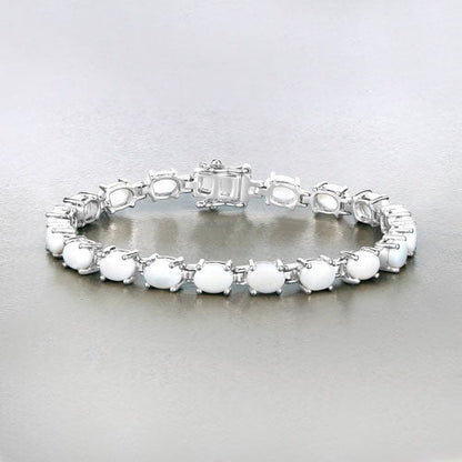 10.26 Carat Genuine Opal .925 Sterling Silver Bracelet Bids.com