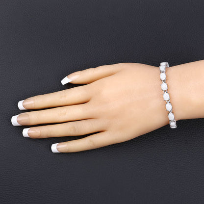 10.26 Carat Genuine Opal .925 Sterling Silver Bracelet Bids.com