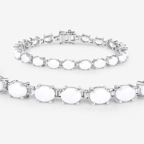 10.26 Carat Genuine Opal .925 Sterling Silver Bracelet Bids.com