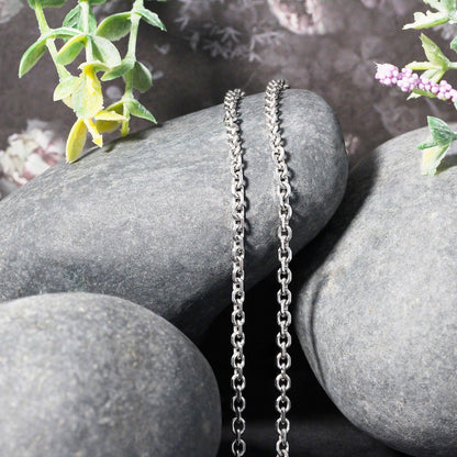 14k White Gold Diamond Cut Cable Link Chain (2.90 mm) Bids.com