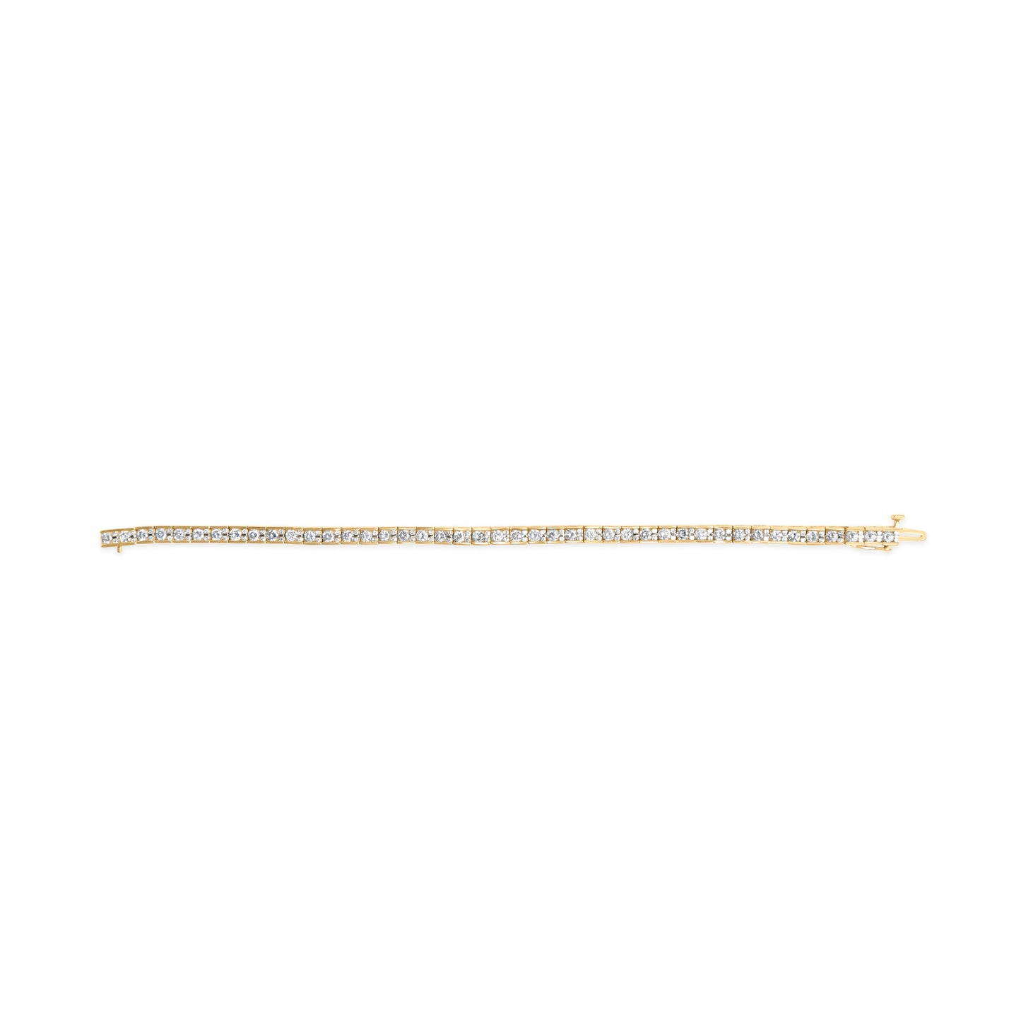 10K Yellow Gold 4.00 Cttw Channel Set Round Diamond Tennis 7" Bracelet (J-K Color, I1-I2 Clarity) Bids.com