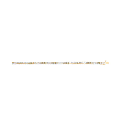 10K Yellow Gold 4.00 Cttw Channel Set Round Diamond Tennis 7" Bracelet (J-K Color, I1-I2 Clarity) Bids.com