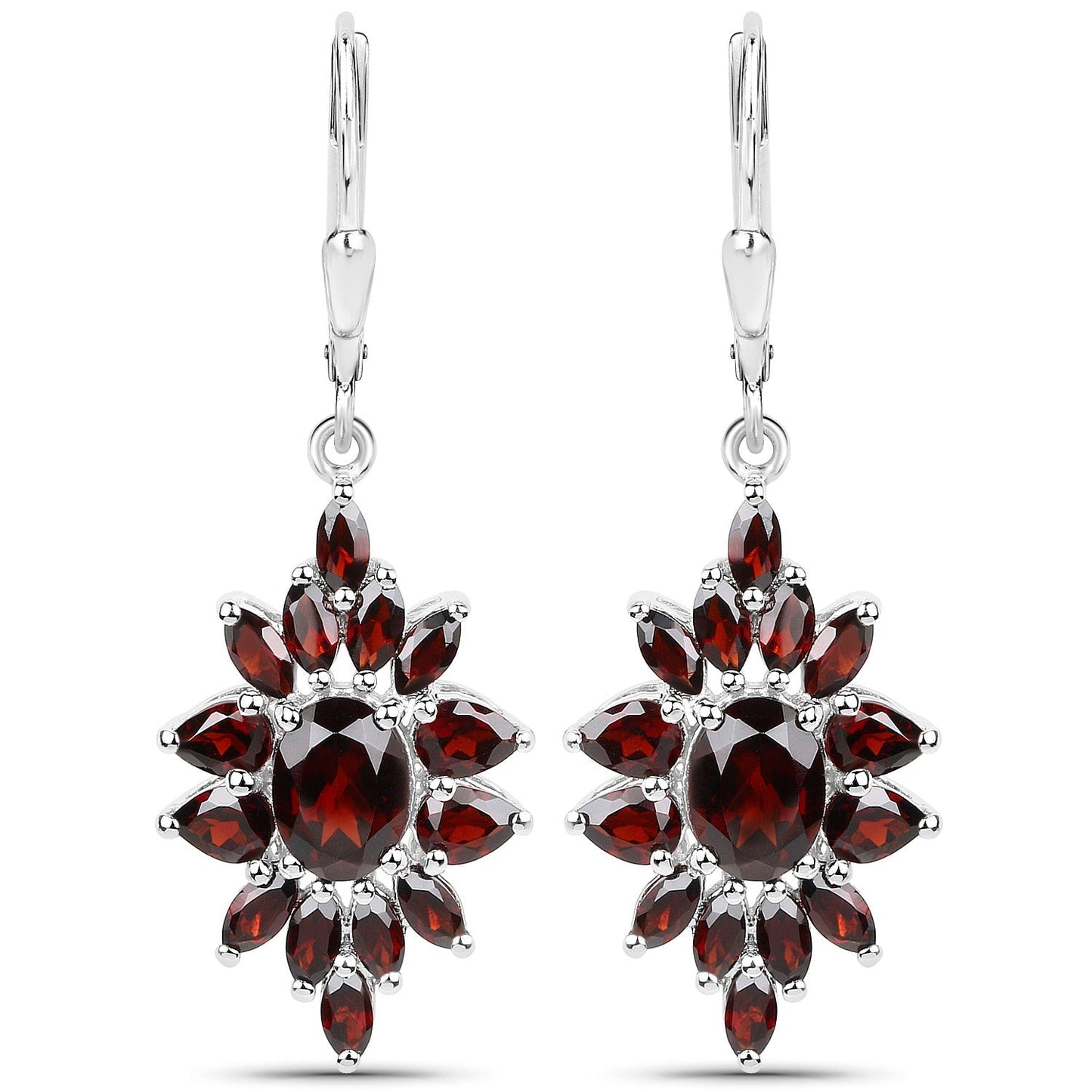 20.24 Carat Genuine Garnet .925 Sterling Silver 3 Piece Jewelry Set (Ring, Earrings, and Pendant w/ Chain) Bids.com