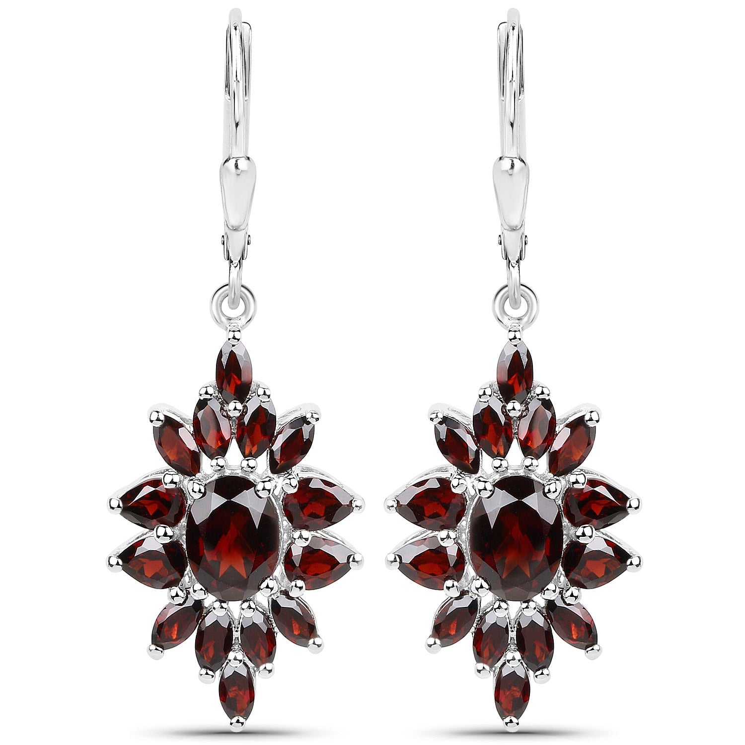 20.24 Carat Genuine Garnet .925 Sterling Silver 3 Piece Jewelry Set (Ring, Earrings, and Pendant w/ Chain) Bids.com