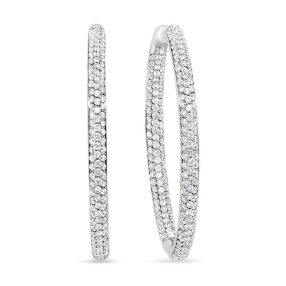 18K White Gold 2.00 Cttw Round-Cut Diamond Inner-Outer Hoop Earrings (F-G Color, VS1-VS2 Clarity) Bids.com