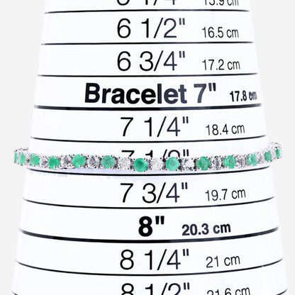 5.77 Carat Genuine Emerald and White Topaz .925 Sterling Silver Bracelet Bids.com